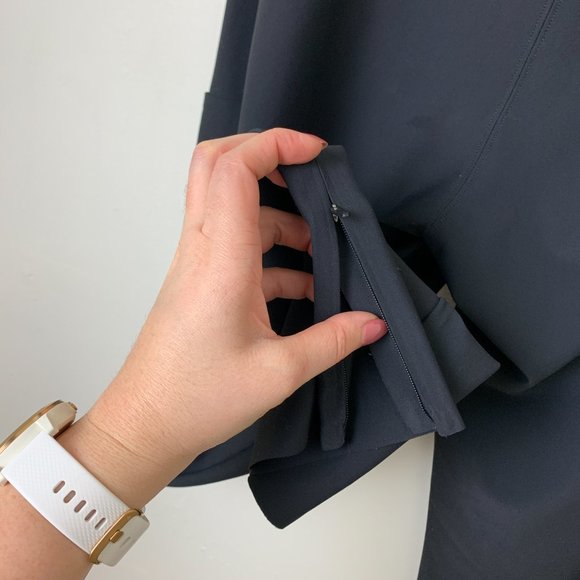 Athleta side pocket black trouser straight leg flat front zipper ankle 16T - Picture 6 of 8